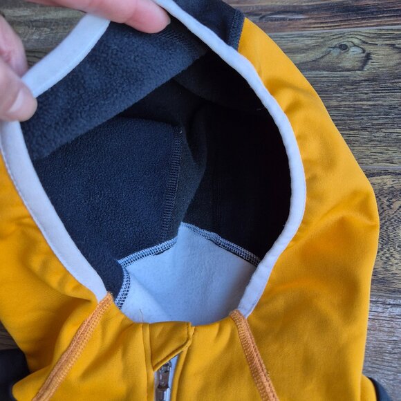 Pearl Izumi Elite Series Thermal Cycling Hooded 1/4 Zip Jacket Orange Black - Picture 8 of 13